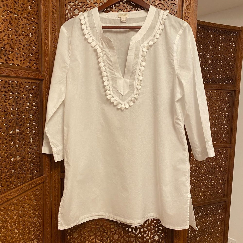 🚺 J. Crew white swimsuit coverup
